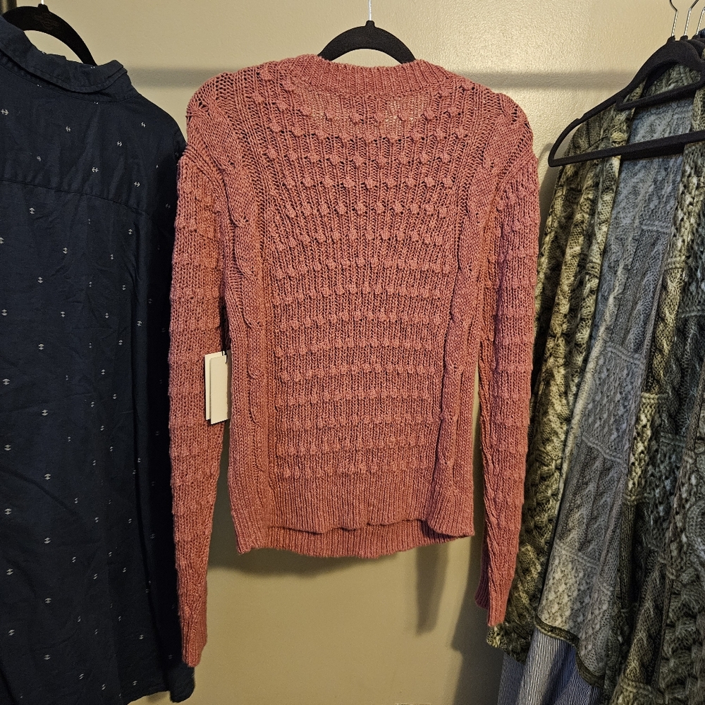 Something Navy Cable Sweater XS - Picture 3 of 7